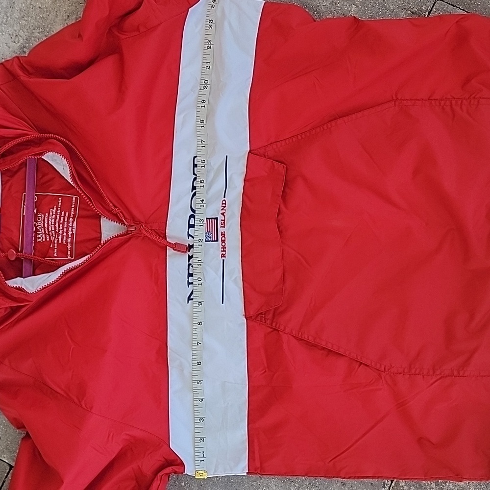 Bailey T's Red Newport Windbreaker Bungee Waist Side Zip Kangroo Pocket - Picture 10 of 12